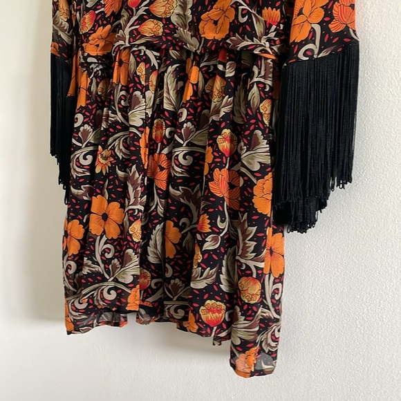 Anthropologie Verb by Pallavi Singhee Fringe Mini Dress Women’s Large Whimsygoth - Picture 8 of 11